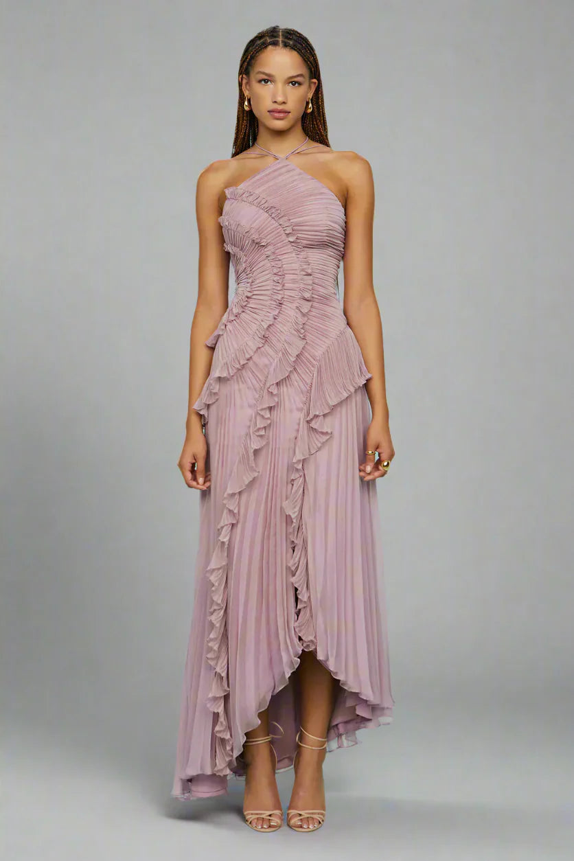 Liliane Ruffle Halter Dress